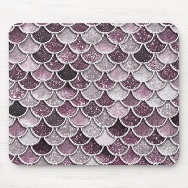 Mousepad Escalas de Sereia do Ombre de Blush Dourado rosa (Frente)