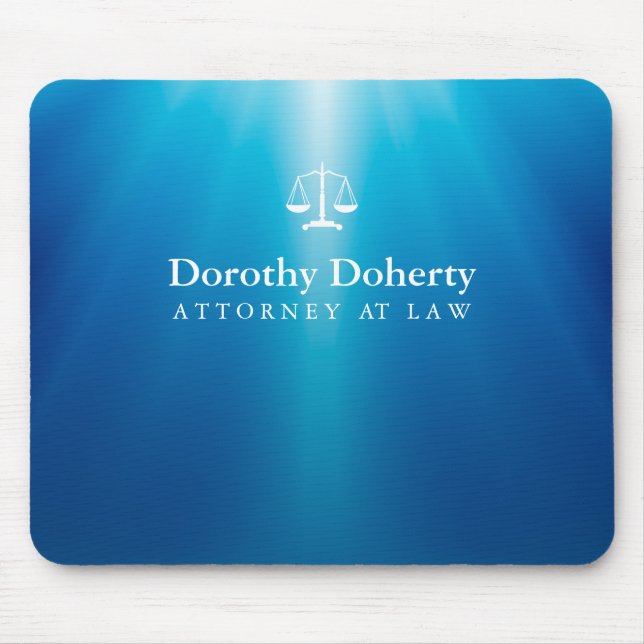 Mousepad Escalas do fundo dos raios do azul de justiça | (Frente)