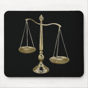 Mousepad escalas do ouro de justiça