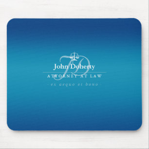 Mousepad Escalas elegantes do azul de justiça  
