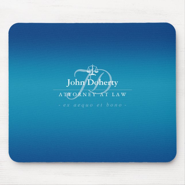 Mousepad Escalas elegantes do azul de justiça | (Frente)