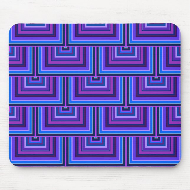 Mousepad Escalas quadradas azuis e roxas (Frente)