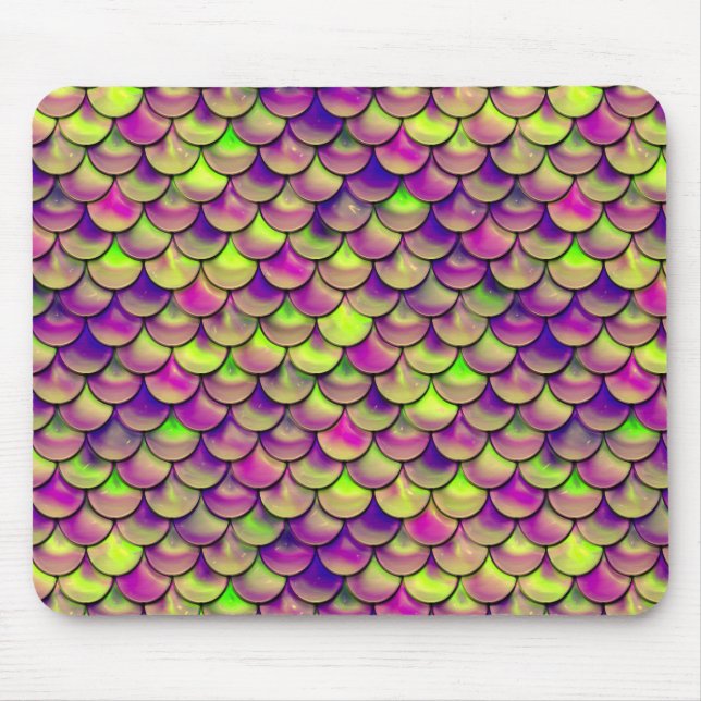 Mousepad Escalas roxas e verdes caídas (Frente)