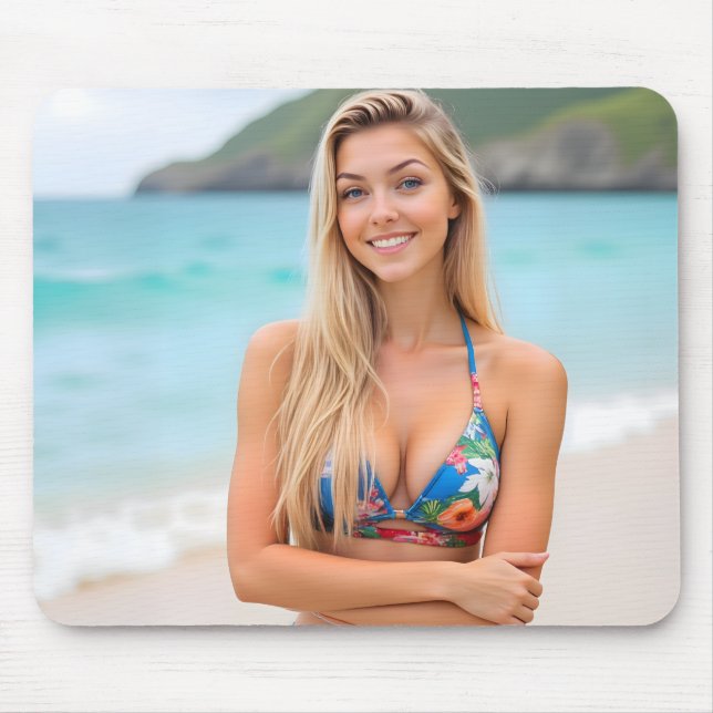 Mousepad Escape tropical de Helena: Bliss de praia (Frente)