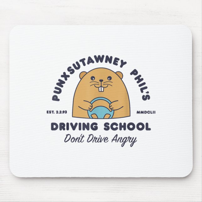 Mousepad Escola de Condução de Marmota Homens Mulheres Retr (Frente)