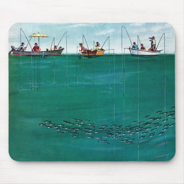 Mousepad Escola de Peixes entre Linhas por Thornton Utz (Frente)