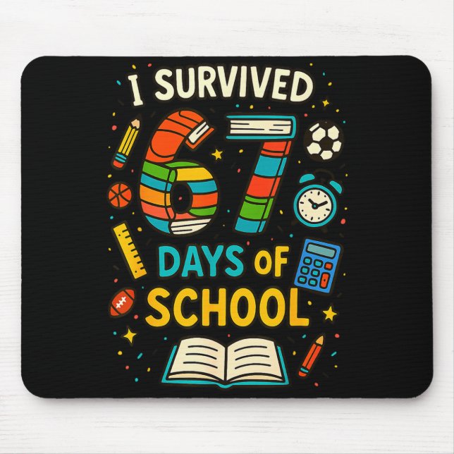 Mousepad Escola engraçada seis sete meme estudante piada pr (Frente)