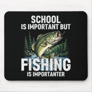 Mousepad Escola importante pescaria engraçado pescador home