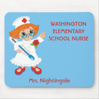 Mousepad Escola personalizada e nome da escola enfermeira