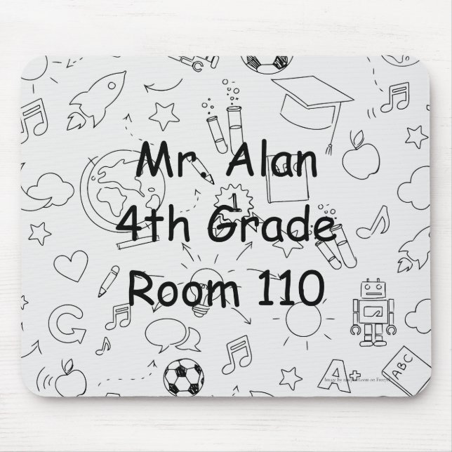 Mousepad Escolas Elementares Personalizadas de Professores (Frente)