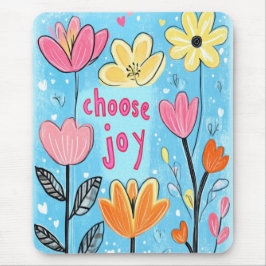 Mousepad Escolha Alegria Arte Popular Caprichosa Floral