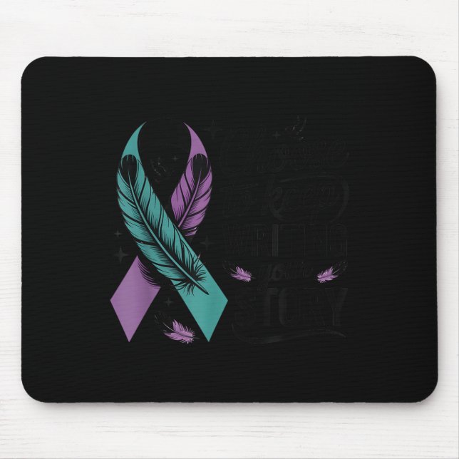 Mousepad Escolha Continuar Escrevendo Sua História Citação  (Frente)