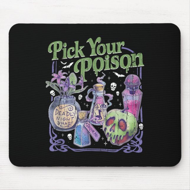 Mousepad Escolha Seu Veneno, Princesa Vintage Halloween (Frente)