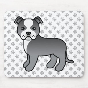 Mousepad Escórias Azuis E Brancas - Cartoon Cão E Patas