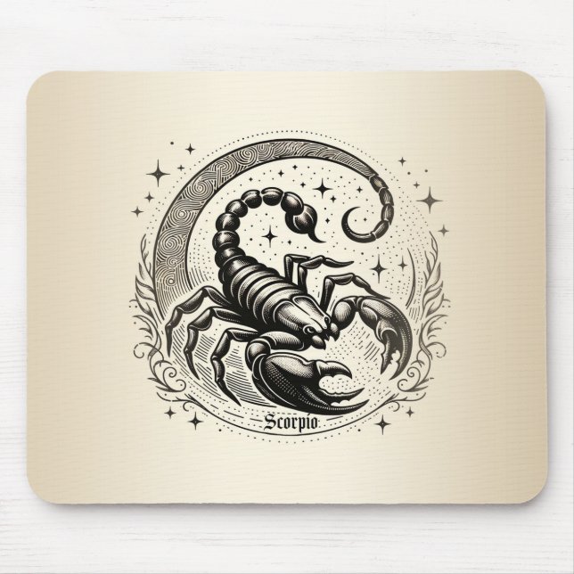Mousepad Escorpião Crescente Lua Astrologia Zodíaco Escorpi (Frente)