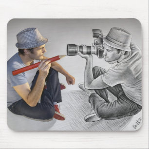 Mousepad Escreva contra a câmera - arte 3D - fotógrafo