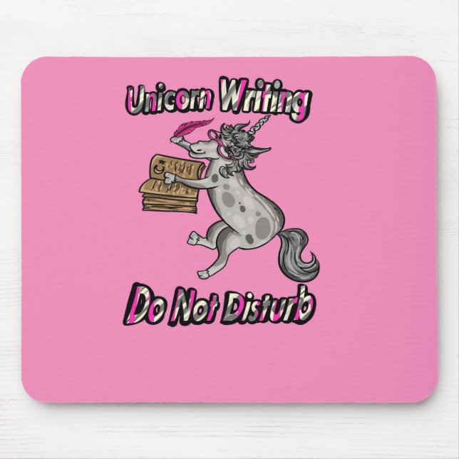 Mousepad Escrevendo Unicorn - Não Incomodar (Frente)