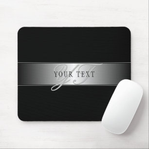 Mousepad Escrita em Roteiro de Monograma Editável Elegante