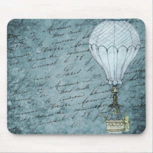Mousepad Escrita Manusca Azul Balão de Ar Quente