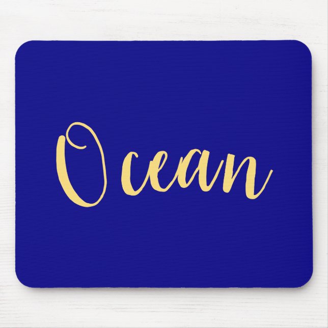 Mousepad Escrita "Ocean" Náutica Real Azul Elegante (Frente)