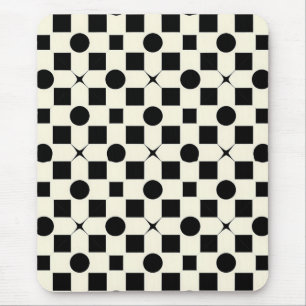Mousepad Escritório Minimalista Moderno Geométrico Preto e 