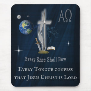 Mousepad Escritura Cristã cada joelho deve arco