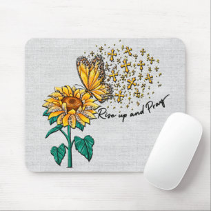 Mousepad Escritura da Borboleta de Girassol Inspirativa