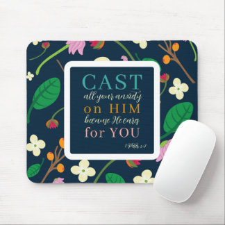 Mousepad Escritura Floral 1 Peter 5:7