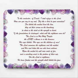 Mousepad Escritura, Salmo 11, Rosas Roxas