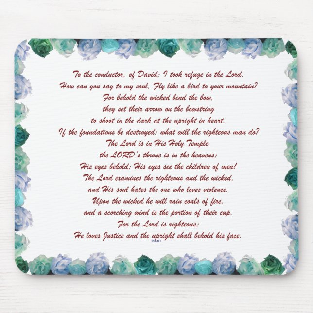 Mousepad Escritura, Salmo 11, Verso Da Bíblia, (Frente)
