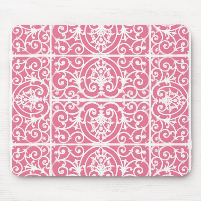 Mousepad Escroque rosa e branco (Frente)