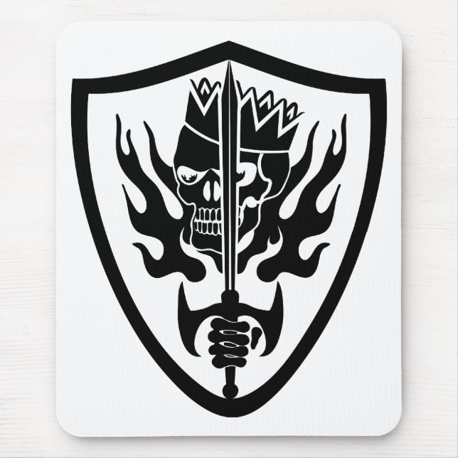 Mousepad Escudo Flamejante da Caveira do Rei (Frente)