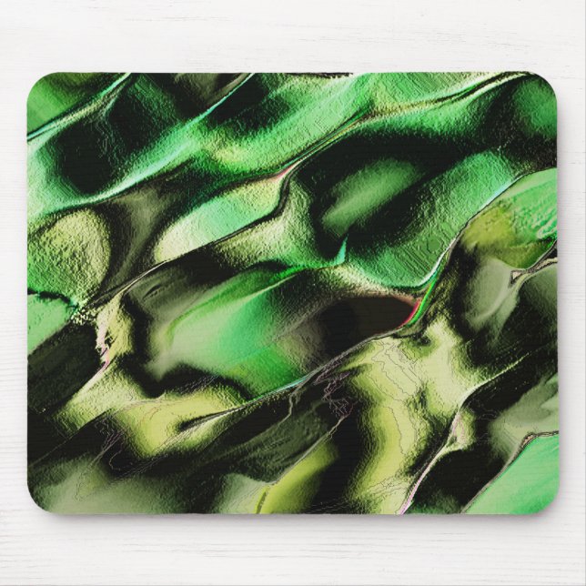 Mousepad Esculpido de metal opaco, em verde e tom de creme (Frente)