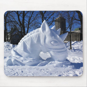 Mousepad Escultura de neve em cavalos, Quebec, Canadá