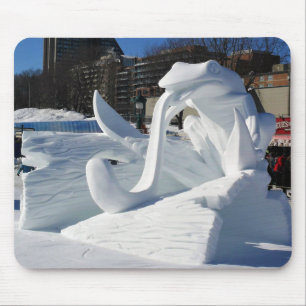 Mousepad Escultura de Neve sapo, Quebec, Canadá