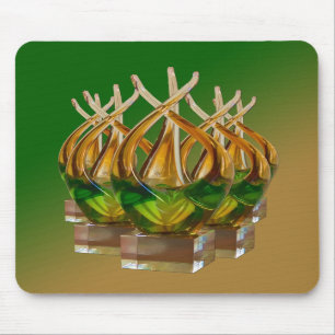 Mousepad Escultura de vidro nos verdes e nos marrons