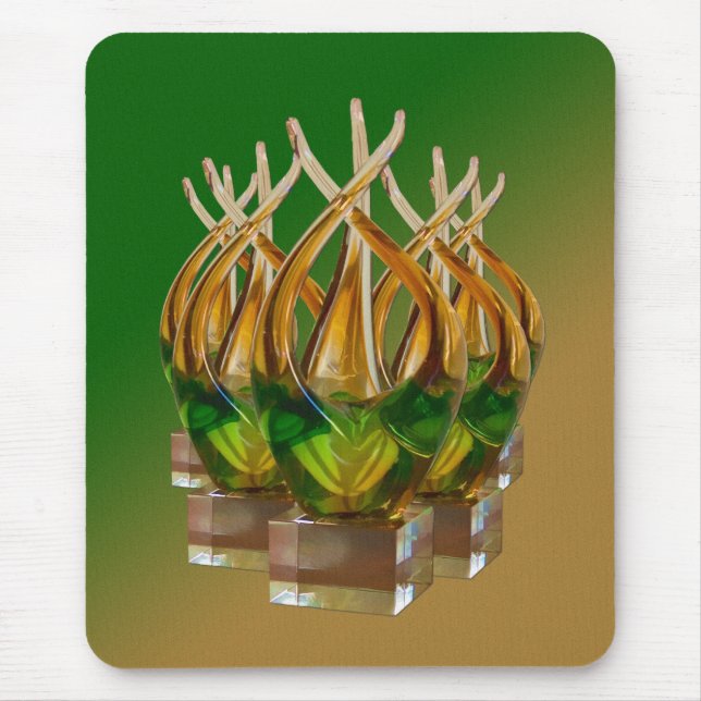 Mousepad Escultura de vidro nos verdes e nos marrons (Frente)