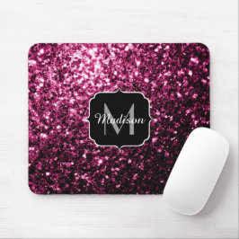 Mousepad Escuro Cor-de-rosa brilhante brilha brilhando mono