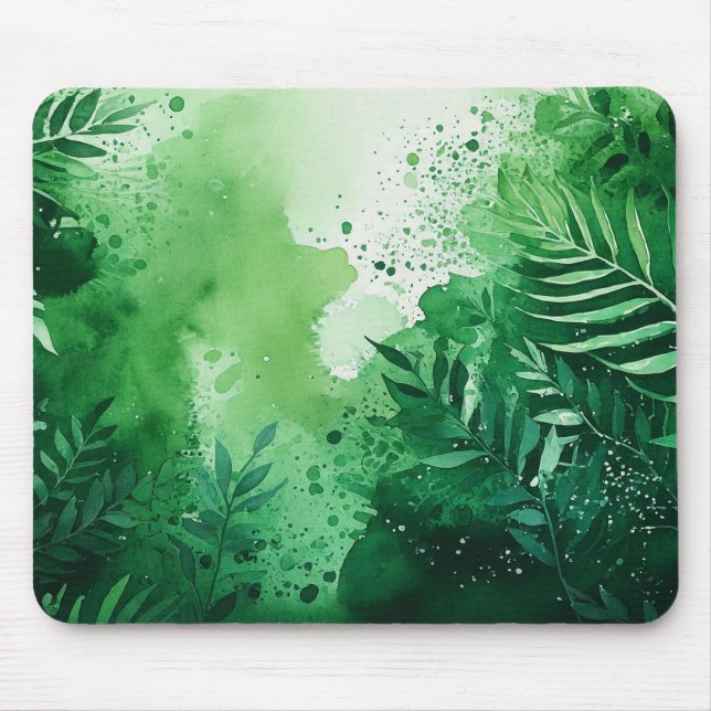 Mousepad Escuro Moluva verde aquosa textura desenhada manua (Frente)