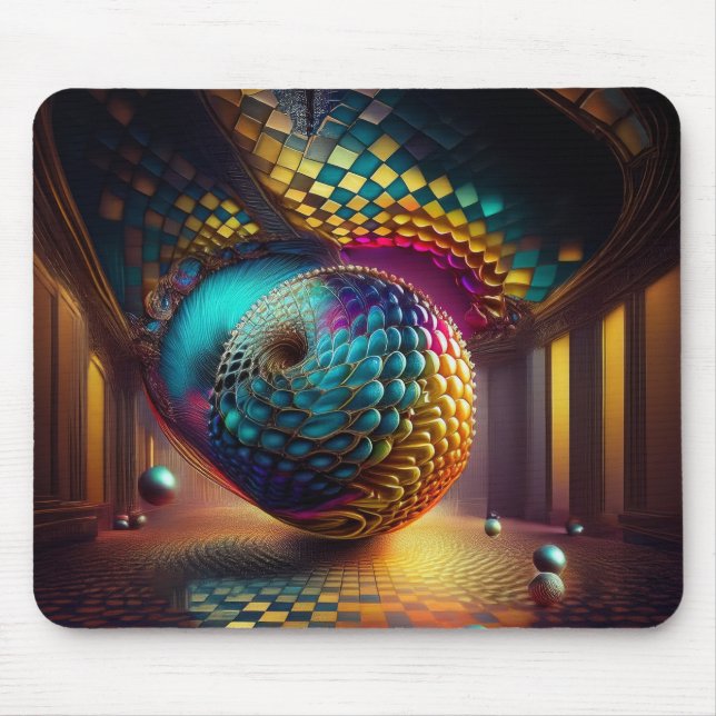 Mousepad Esfera de Fantasia no Salão de Xadrez (Frente)