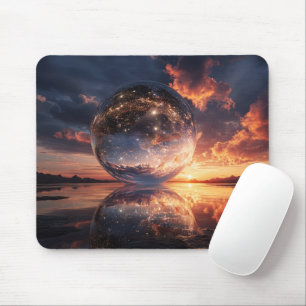 Mousepad Esfera Reflexiva Surreal Contendo Estrelas