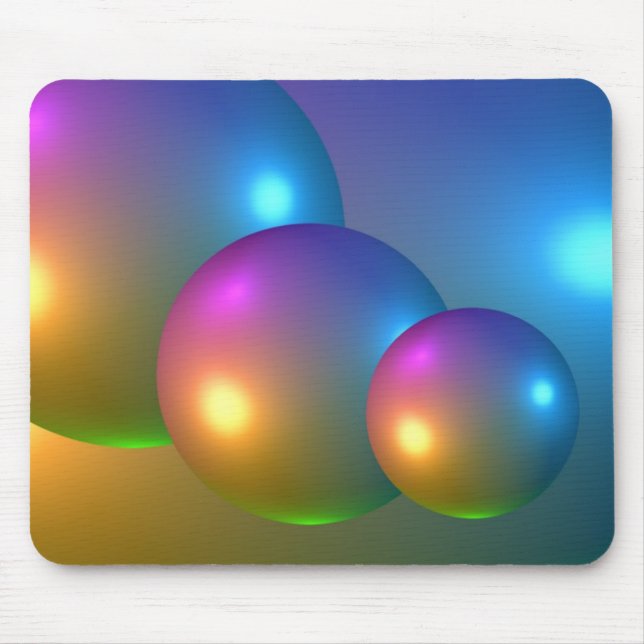 Mousepad Esferas 3d abstratas (Frente)