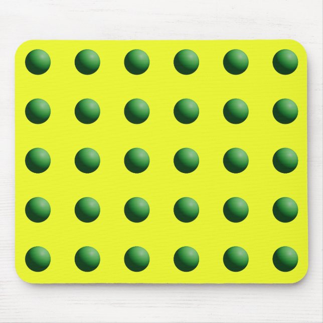 Mousepad Esferas Verdes sobre Amarelo (Frente)