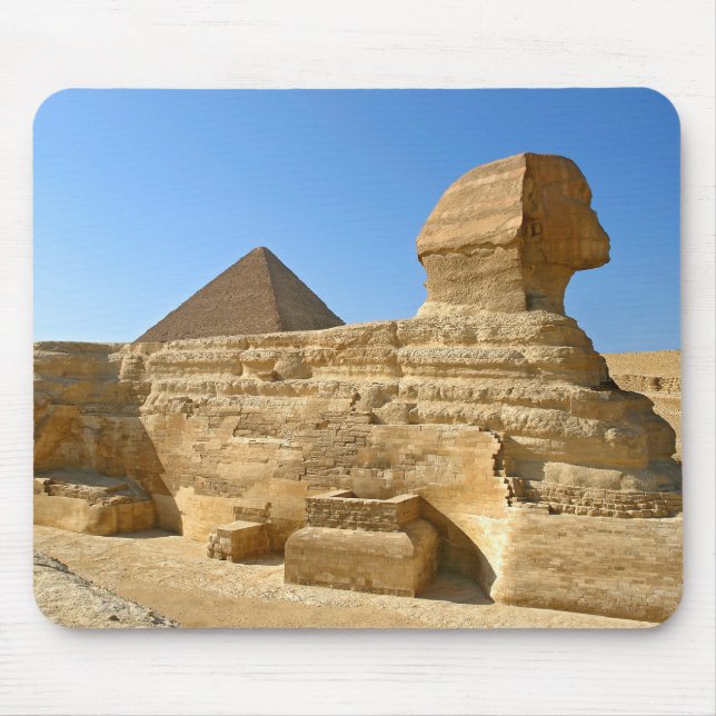 Mousepad Esfinge excelente de Giza com a pirâmide Khafre -  (Frente)