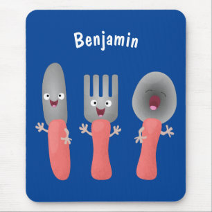 Mousepad Esforço de faca e talheres de colher