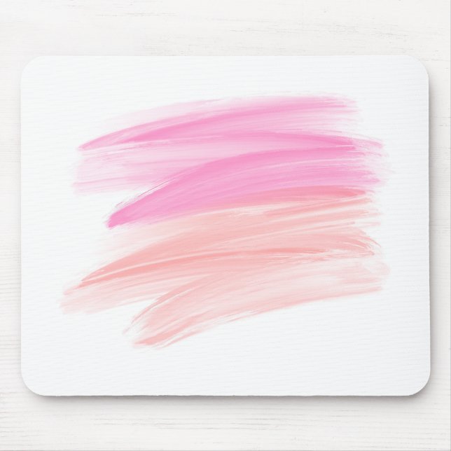 Mousepad Esfregaço de tintas cor-de-rosa e pêssego (Frente)