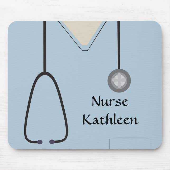 Mousepad Esfregões Médicos Azul Claro Uniforme (Frente)
