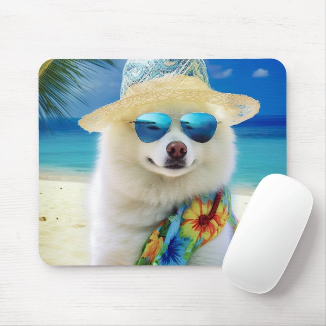 Mousepad Eskimo americano na praia, presente de verão para  (Com mouse)