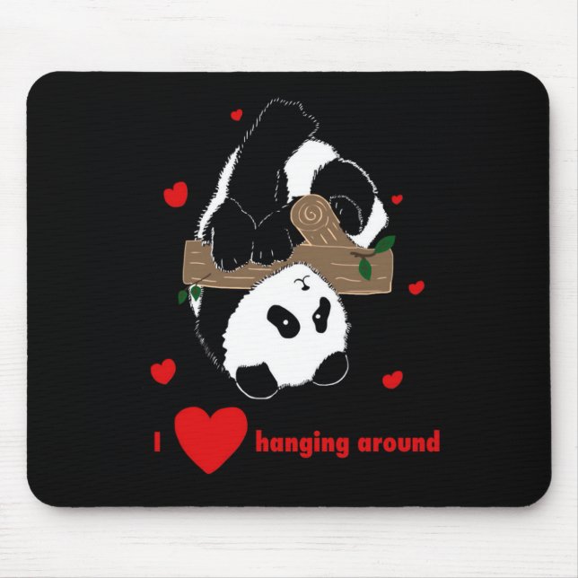 Mousepad Esmagamento secreto amando-se ao seu redor, pandas (Frente)