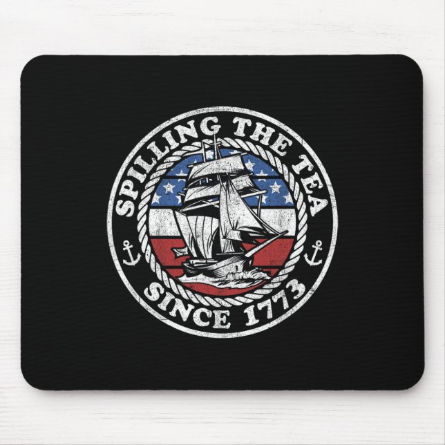 Mousepad Esmagando O Chá Desde 1773 Engraçado História Dos  (Frente)